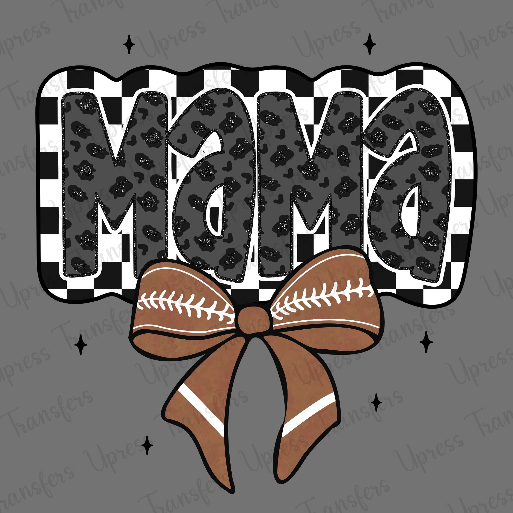 Trendy Leopard Checkered Football Mama