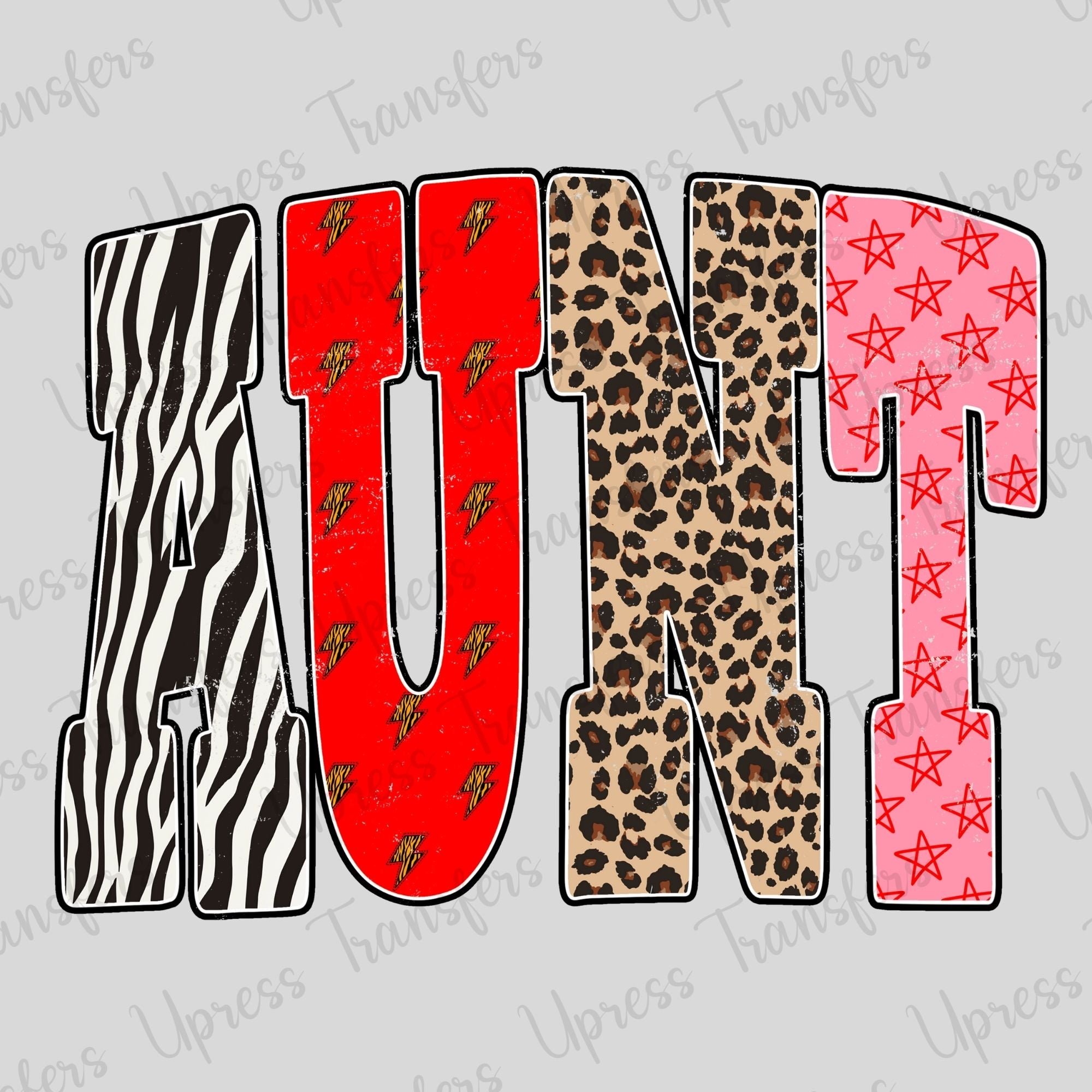Trendy Letters Aunt