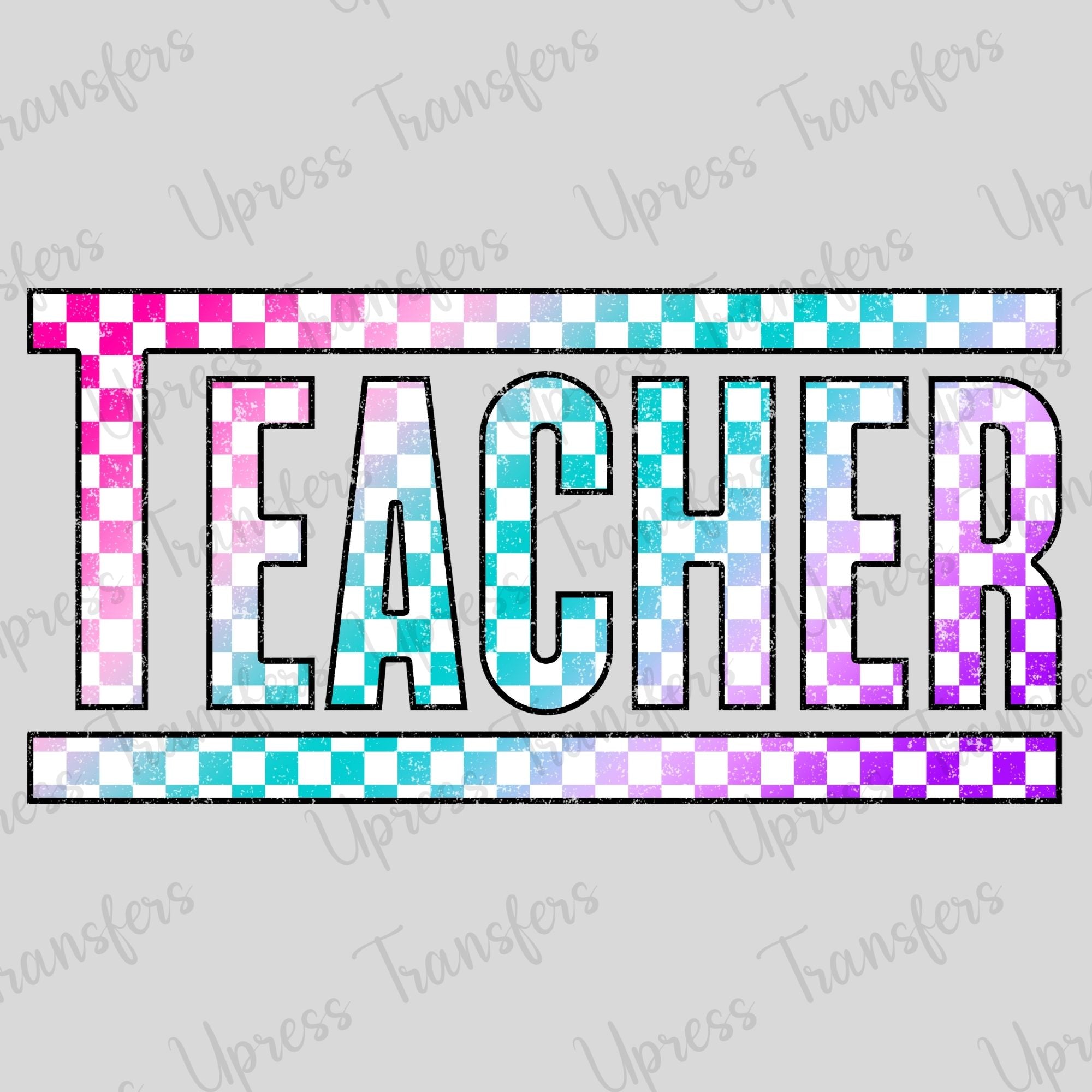 Trendy Ombre Checkered Teacher