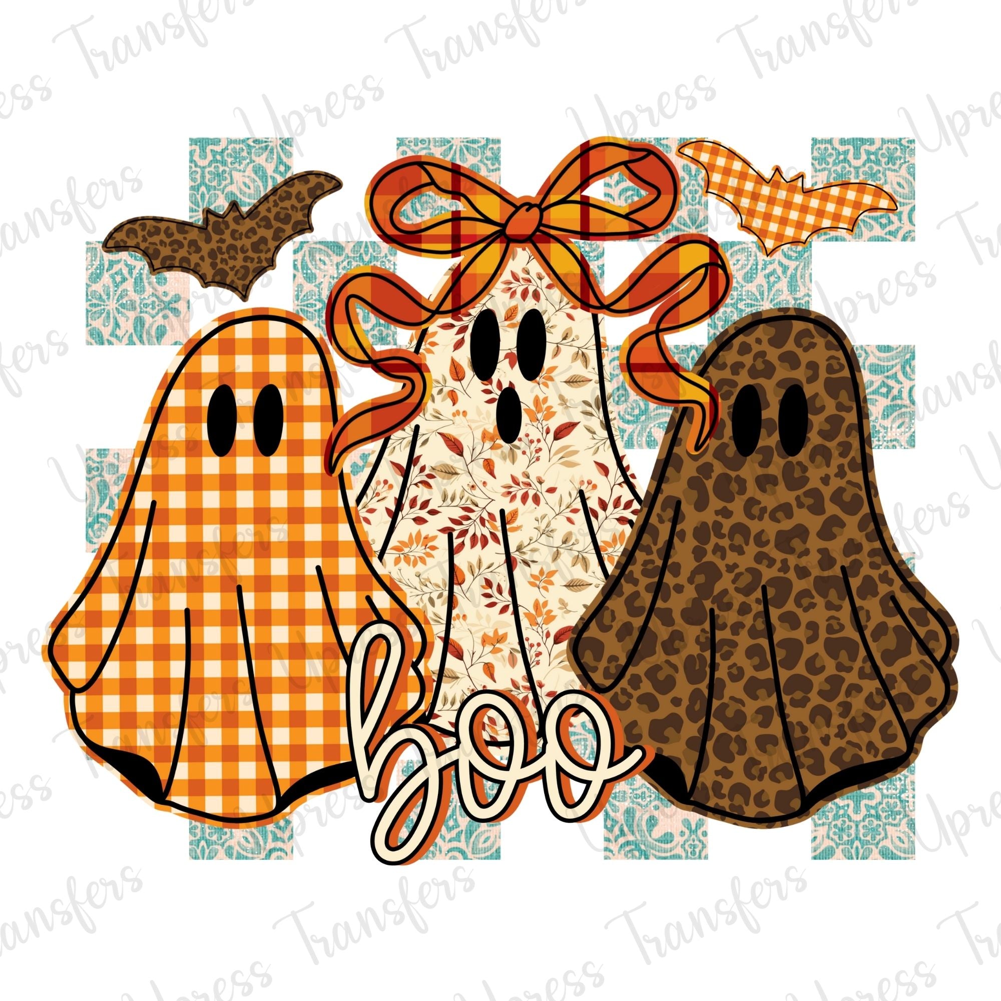 Trendy Patterned Ghosts Trio Checkered
