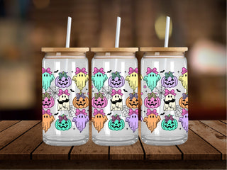 Trendy Patterned Ghosts and Pumpkins Vibrant 16 Oz Wrap
