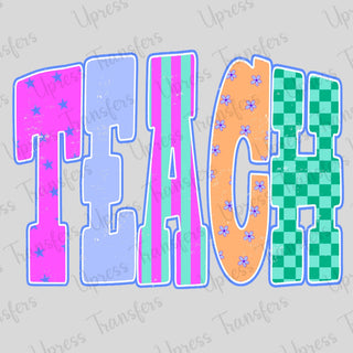 Trendy Patterns Letters Vibrant Teach