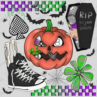 Trendy Purple Green Halloween