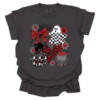 Trendy Red and Black Ghost Collage