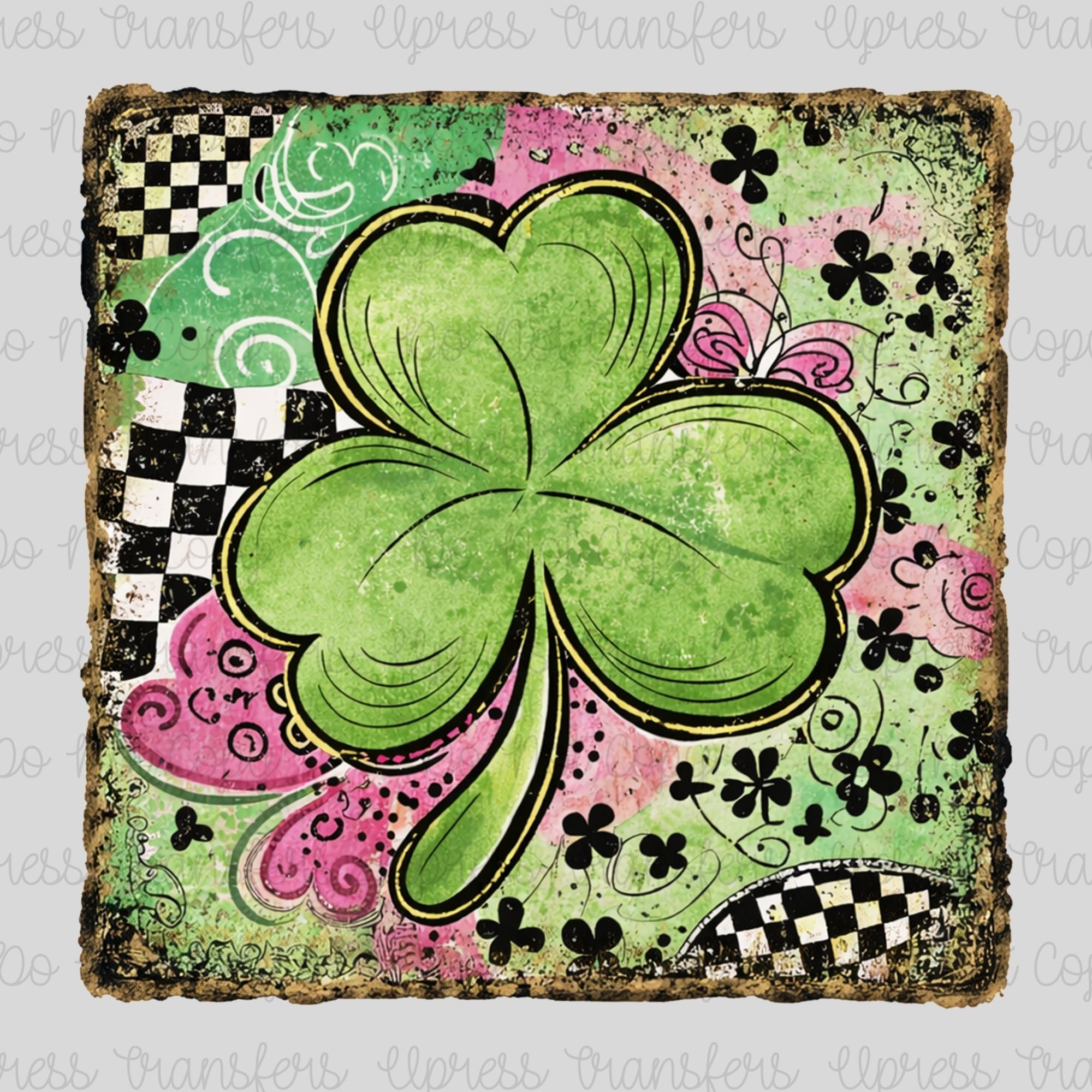 Trendy Rustic Distressed Clover Frame