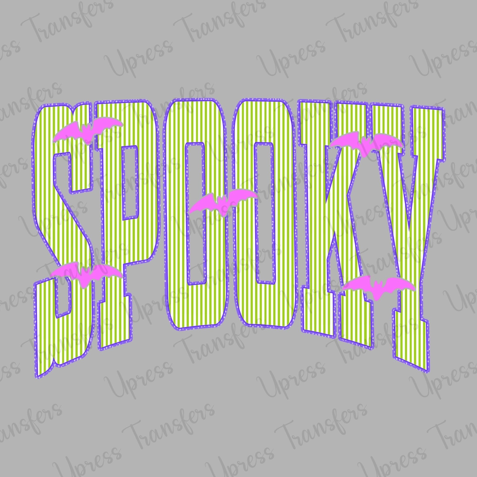 Trendy Seersucker Green Bats Spooky
