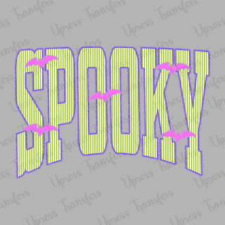Trendy Seersucker Green Bats Spooky