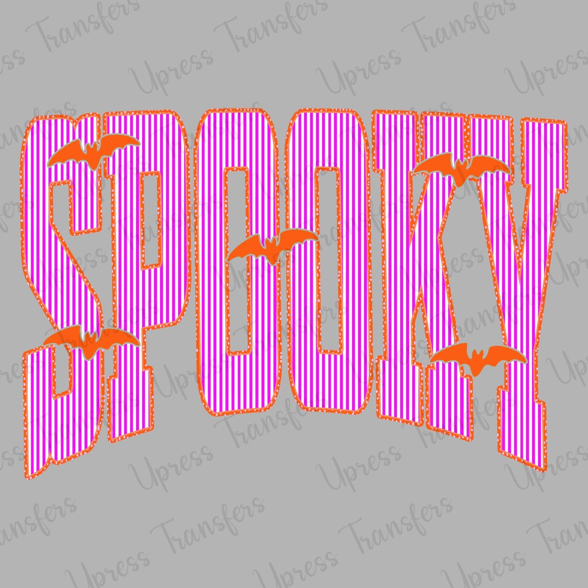 Trendy Seersucker Orange Bats Spooky