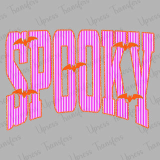 Trendy Seersucker Orange Bats Spooky