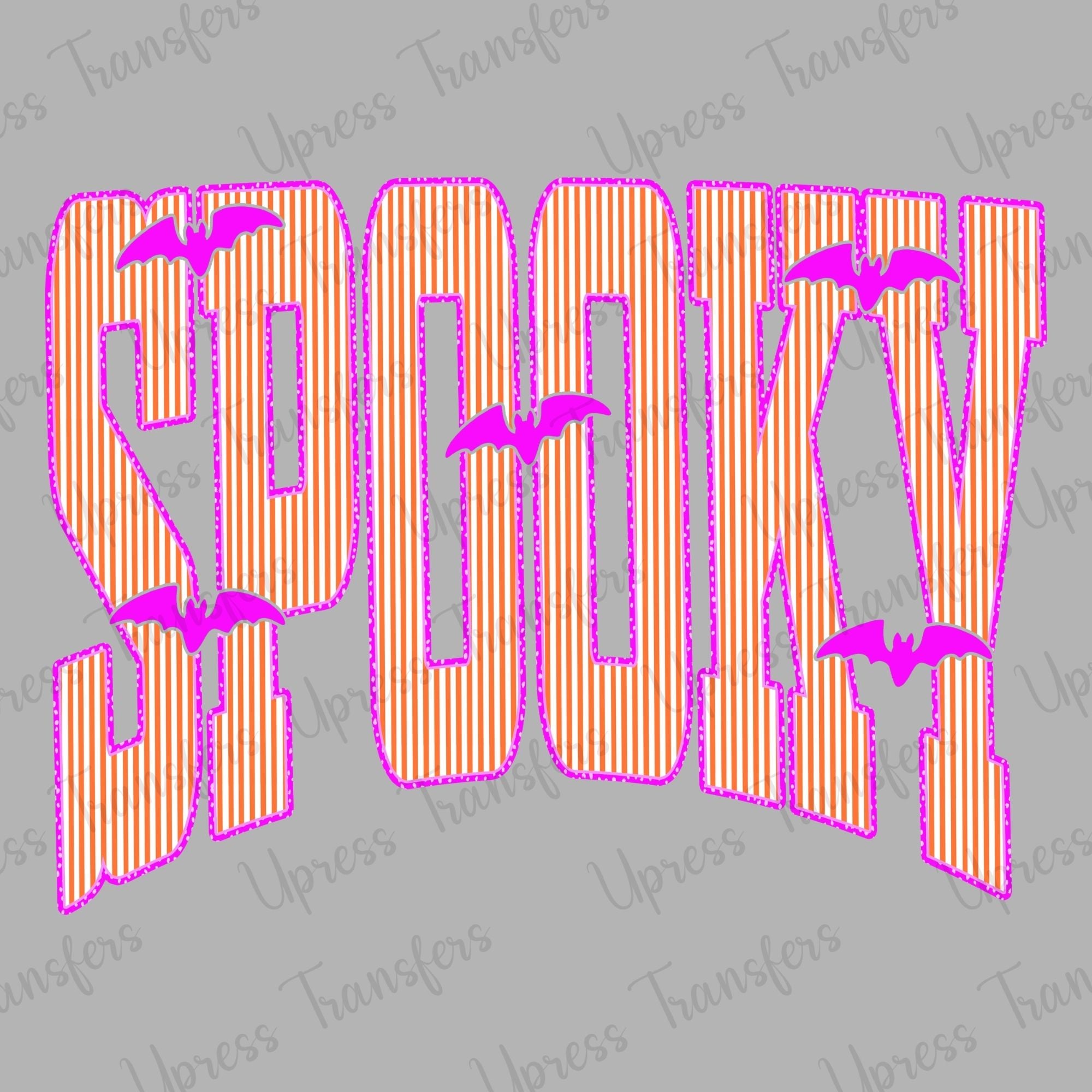 Trendy Seersucker Pink Bats Spooky