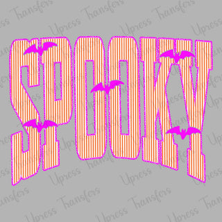Trendy Seersucker Pink Bats Spooky
