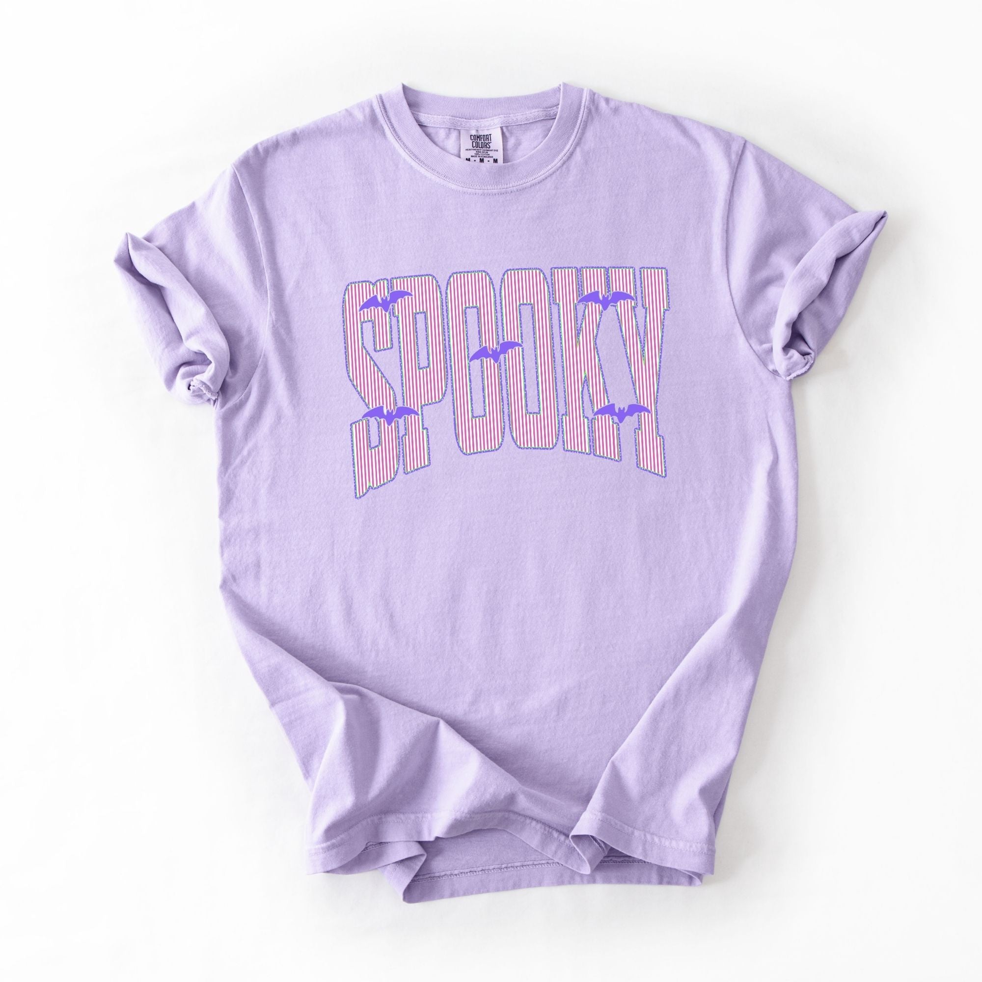 Trendy Seersucker Purple Bats Spooky