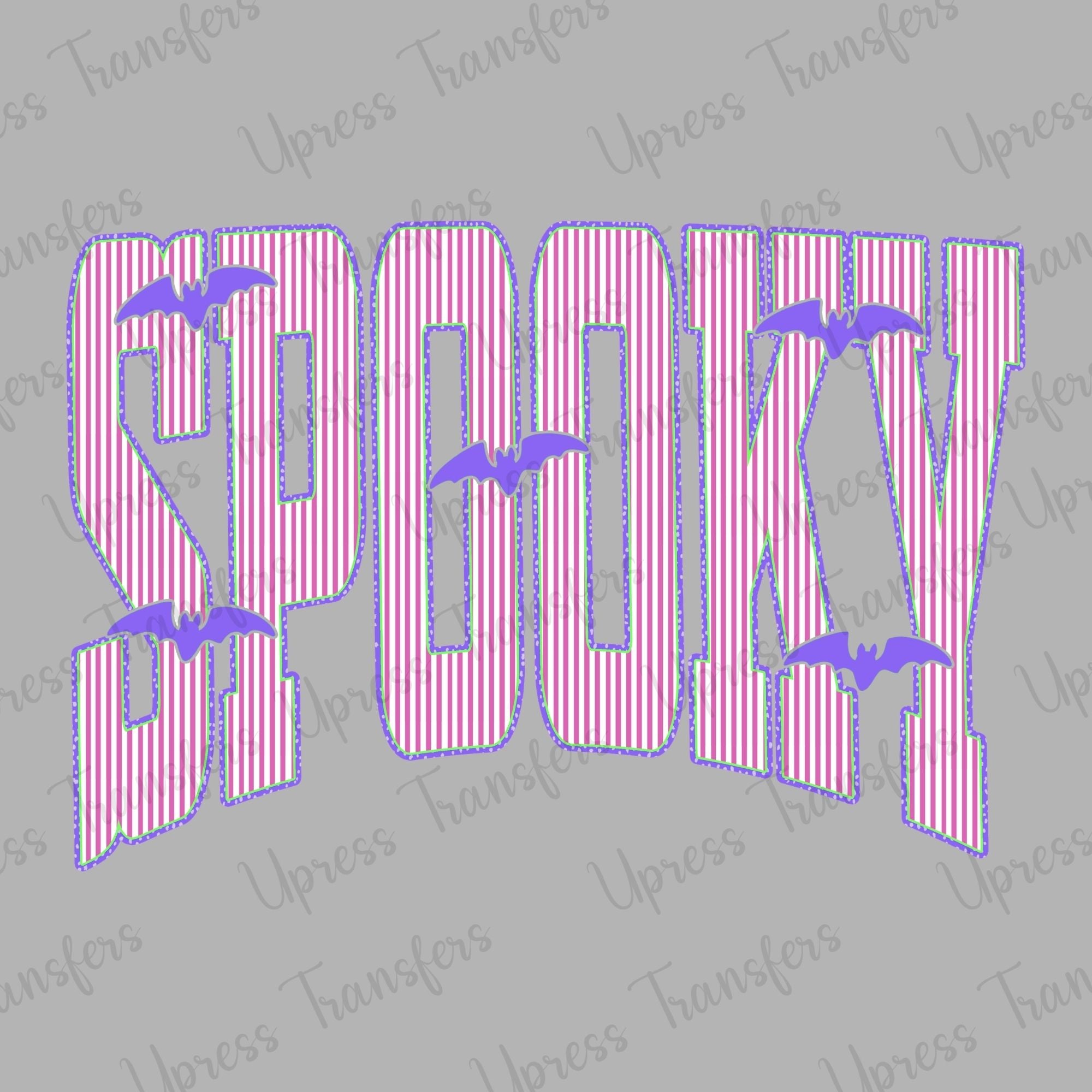 Trendy Seersucker Purple Bats Spooky