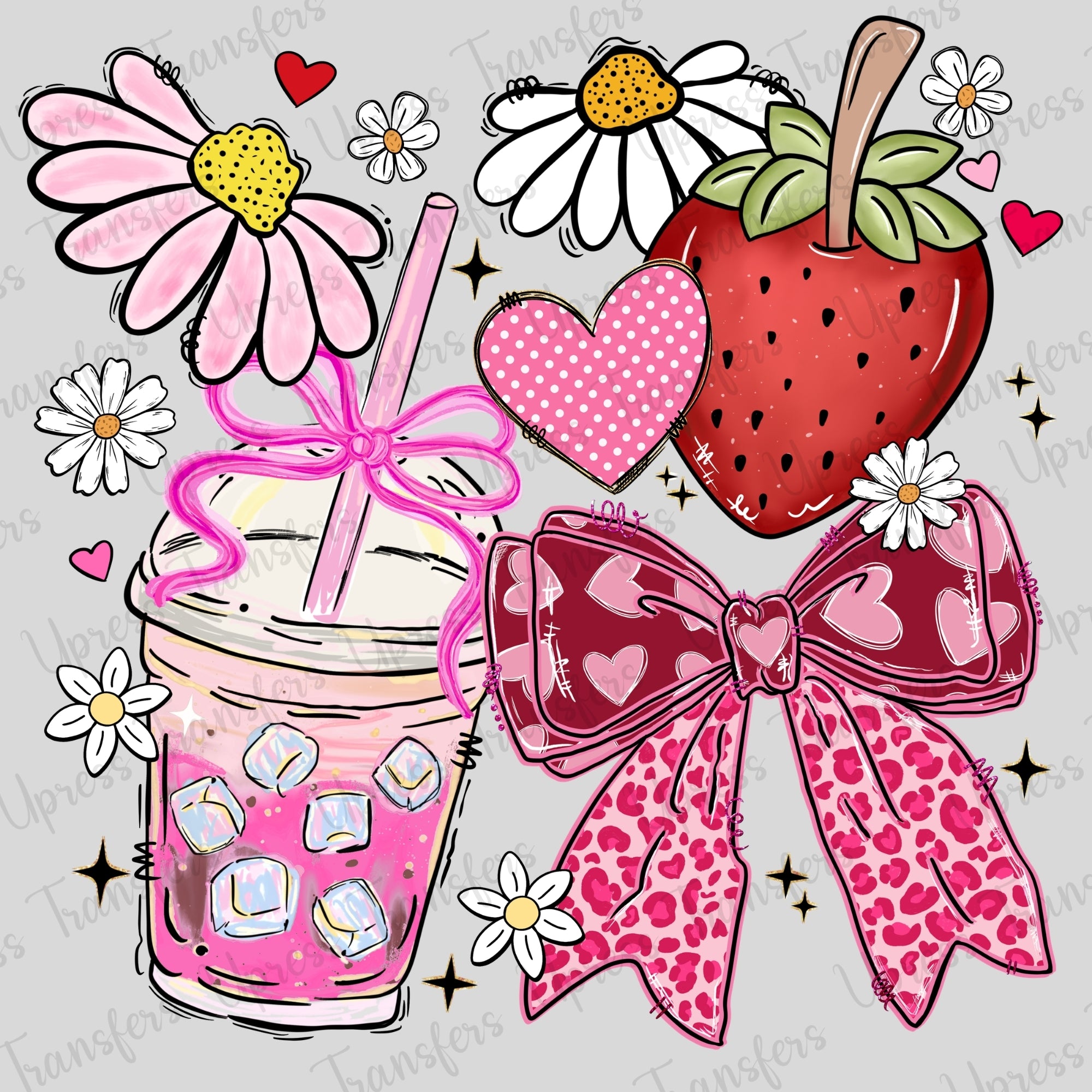 Trendy Summer Pink Berries Drink