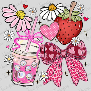Trendy Summer Pink Berries Drink