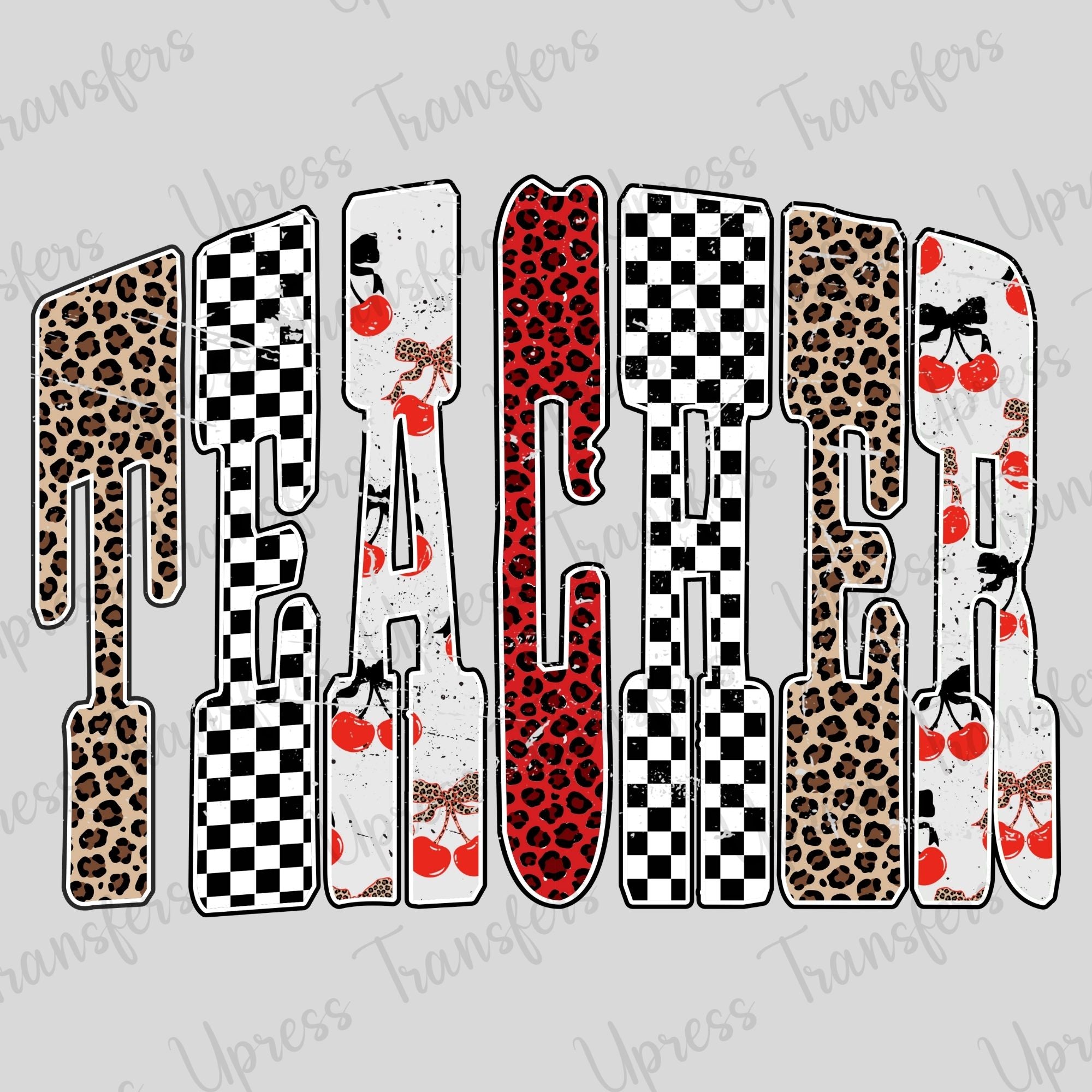 Trendy Teacher Patterned Letters