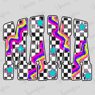 Trendy Vibrant Retro Mama Checkered
