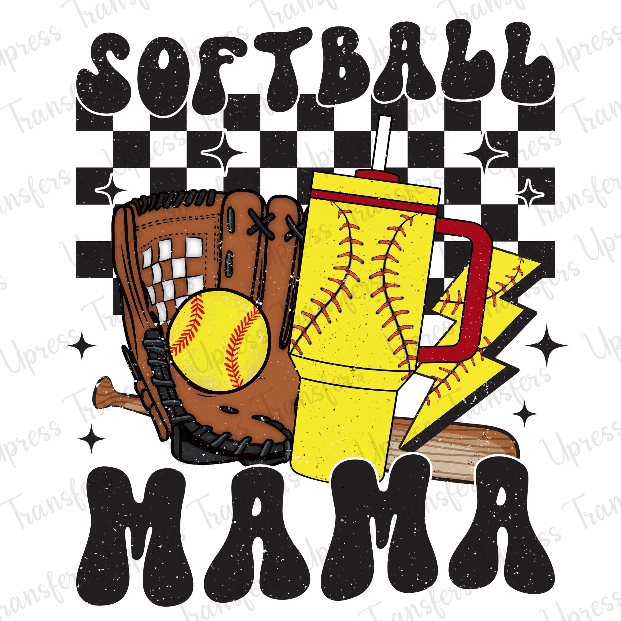Trendy Vibrant Softball Mama