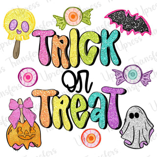 Trick Or Treat Spooky Doodle Glitter