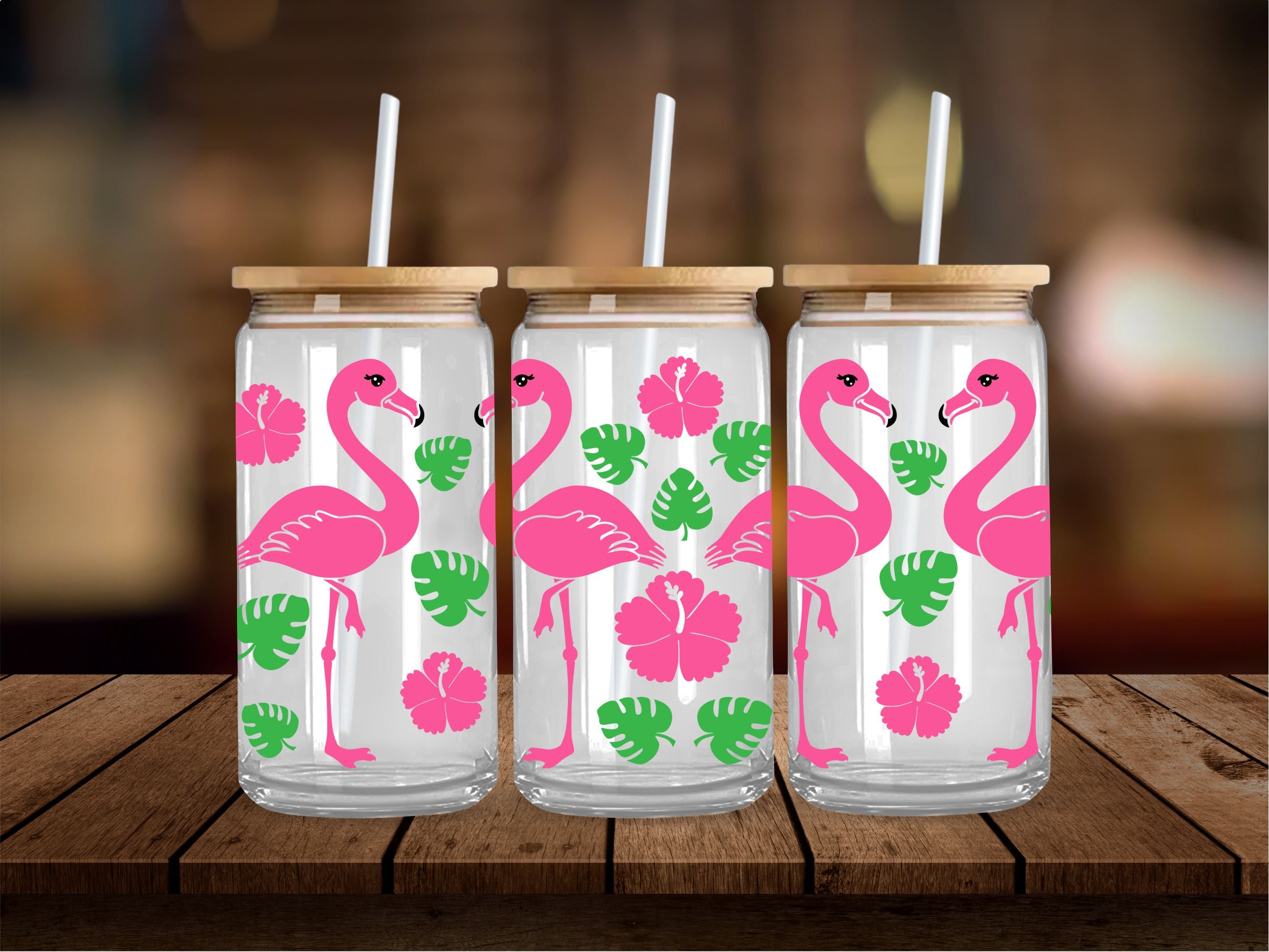 Tropical Flamingos 16 Oz Wrap