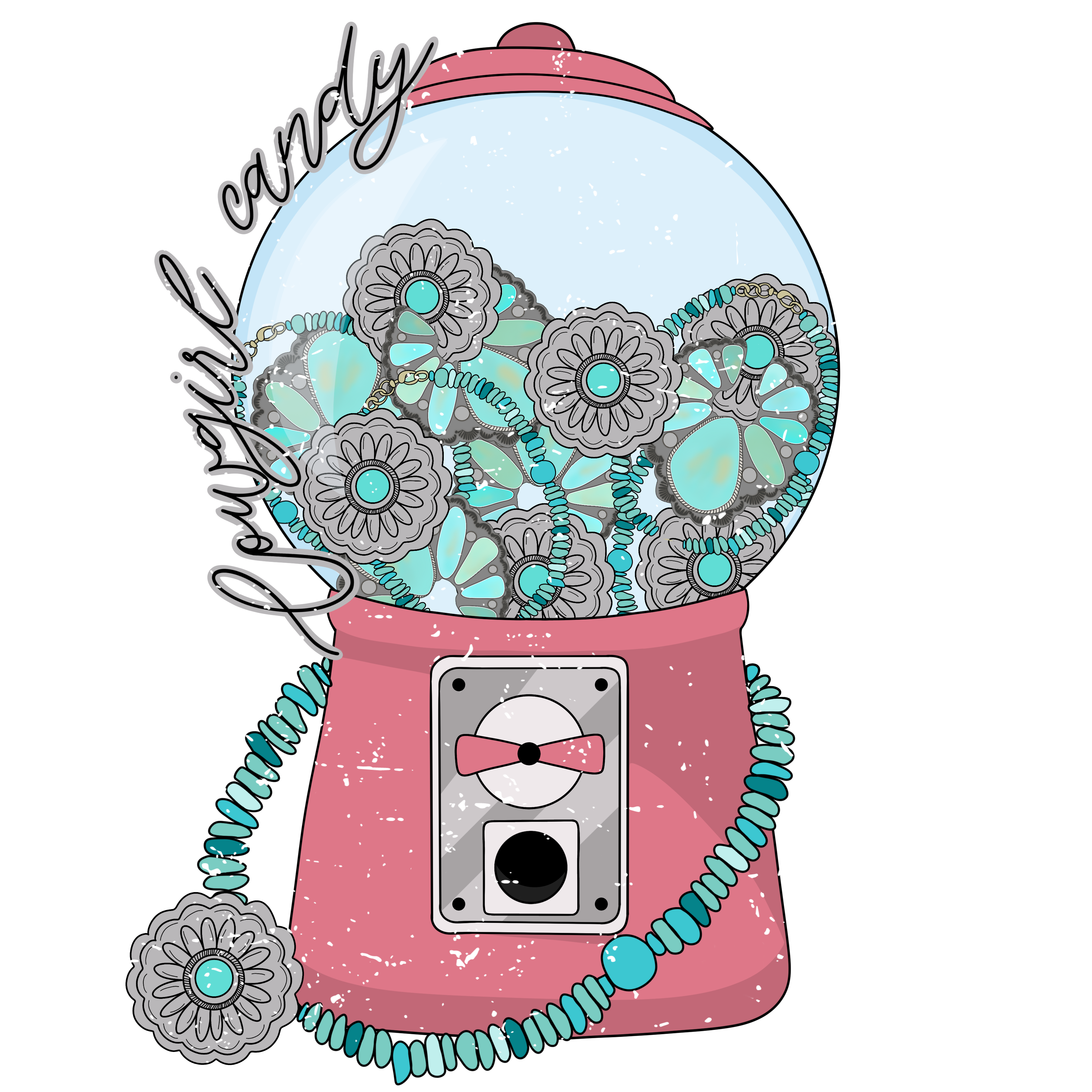 Turquoise Candy Machine Distressed