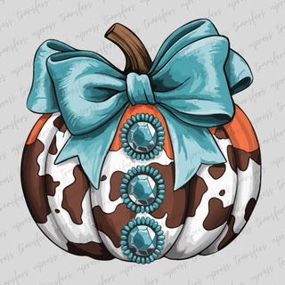 Turquoise Cowhide Pumpkin