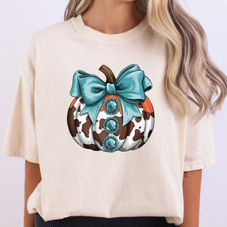 Turquoise Cowhide Pumpkin