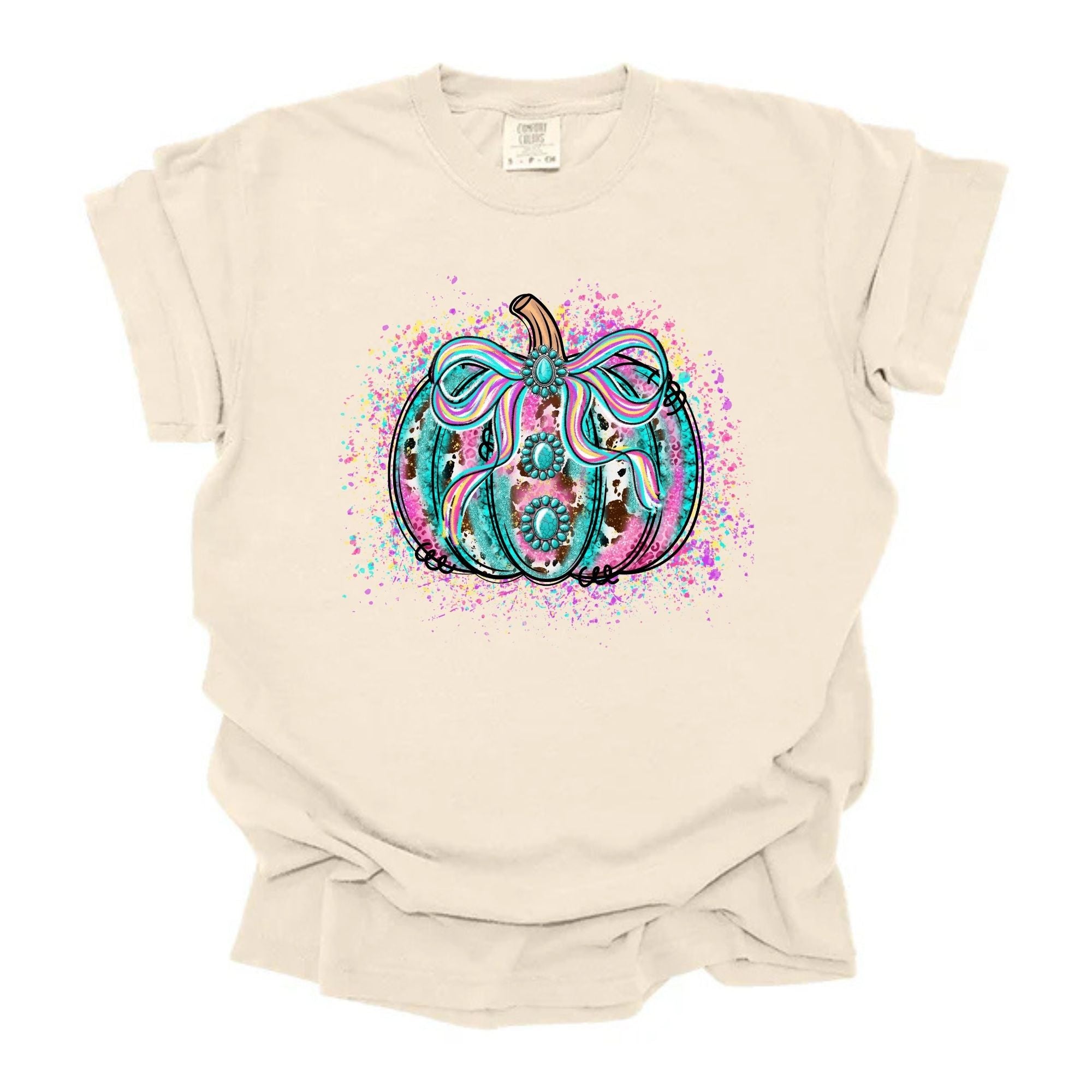 Turquoise Splatter Pumpkin