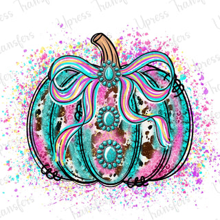 Turquoise Splatter Pumpkin