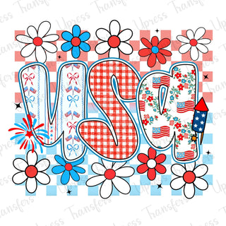 USA Cute Patterned Letters