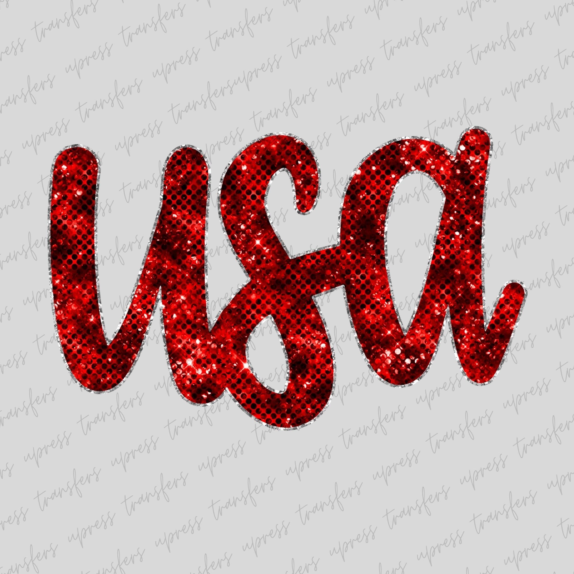USA Faux Sequin Red