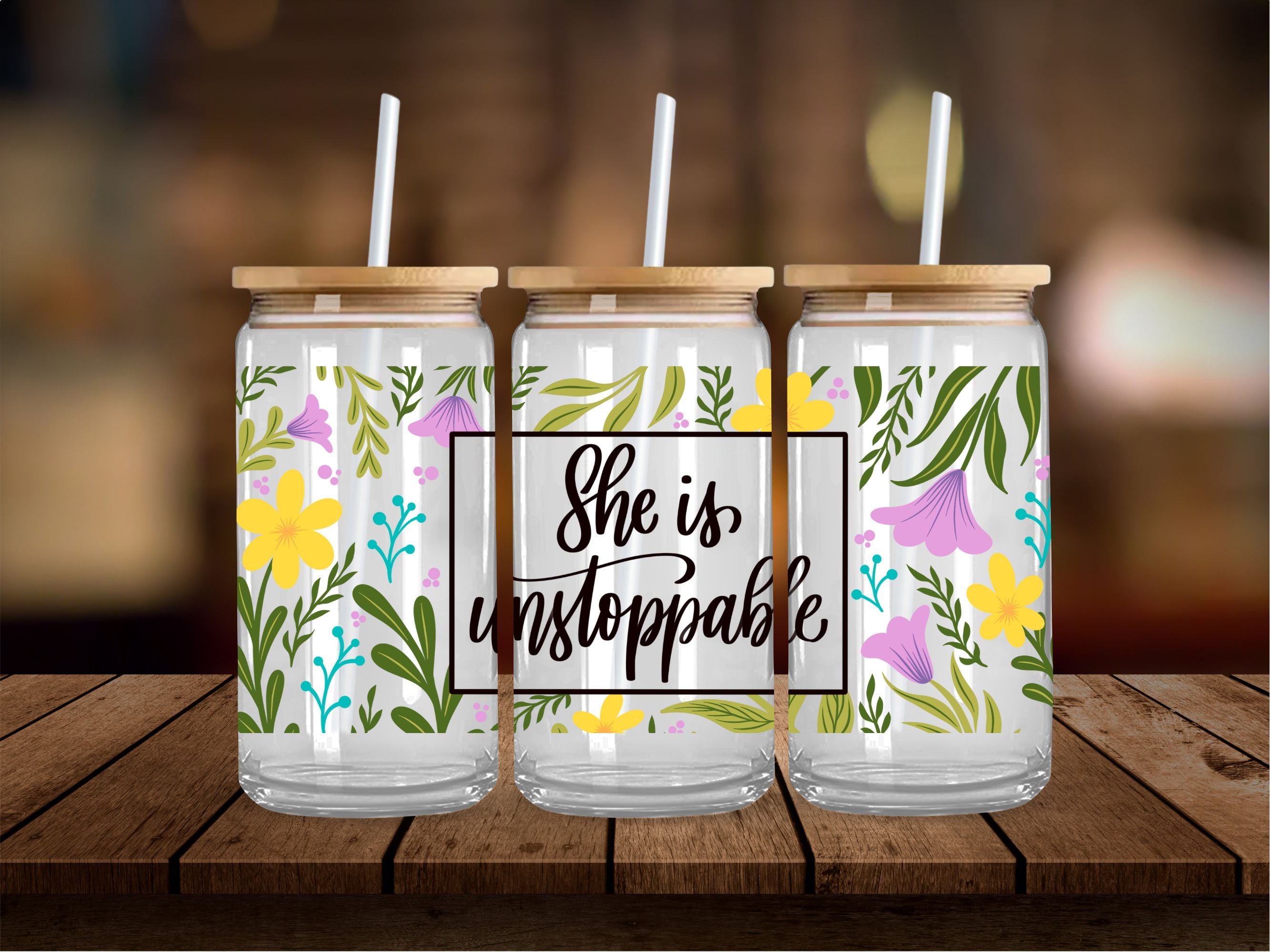 Unstoppable floral 16 Oz Wrap