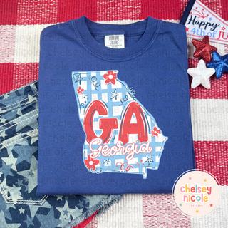 Georgia - Red White and Blue (Hand Drawn PNG)