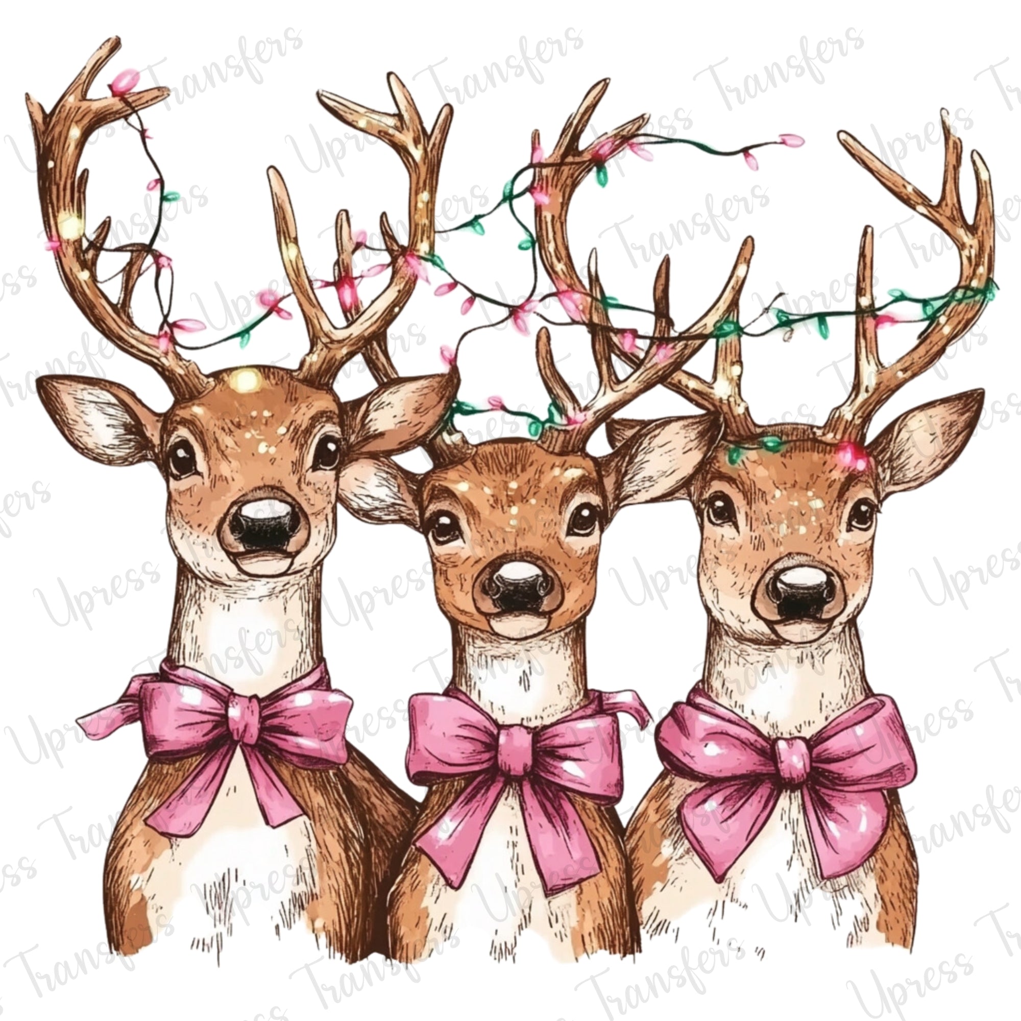 Girly Deer with Pink Bows