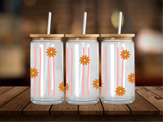Vertical Lines and Flowers 16 Oz Wrap