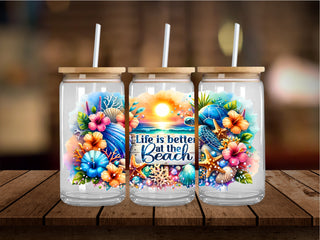 Vibrant Beach Sunset 16 Oz Wrap