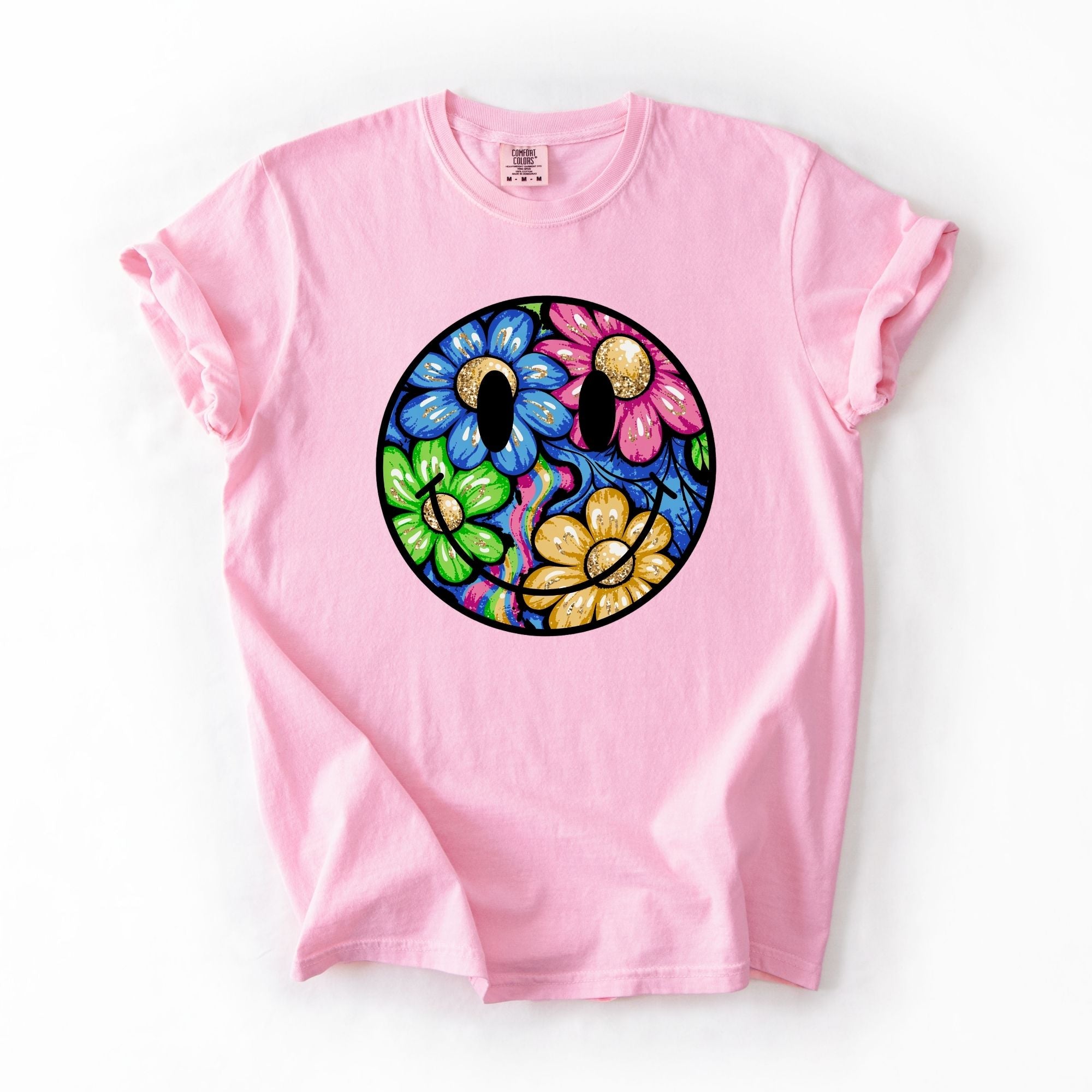 Vibrant Faux Glitter Smiley