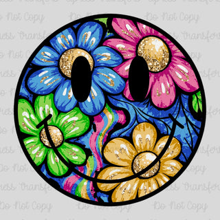 Vibrant Faux Glitter Smiley