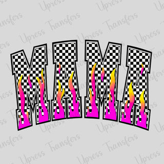 Vibrant Flames Checkered Mama