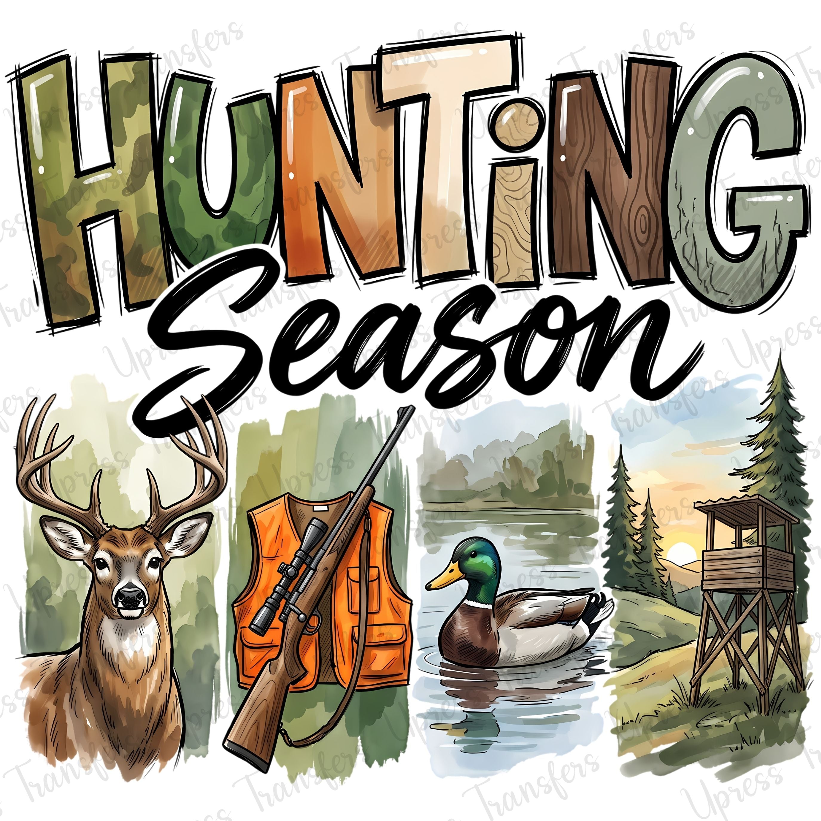 Vibrant Hunting water Color