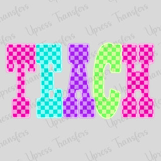 Vibrant Multicolored Teach Checkered
