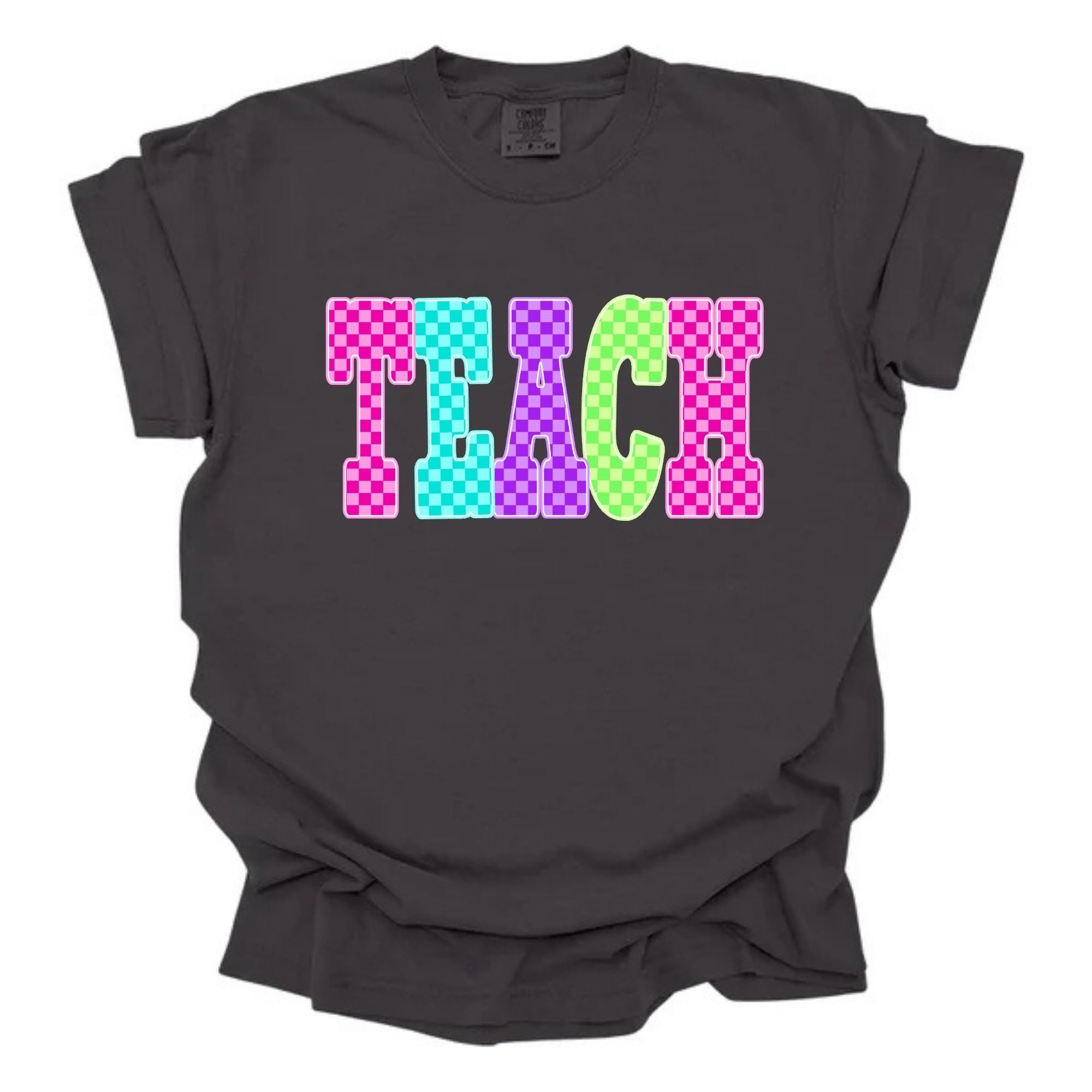 Vibrant Multicolored Teach Checkered