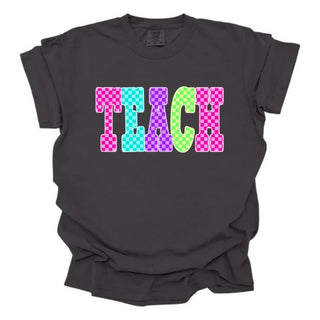 Vibrant Multicolored Teach Checkered