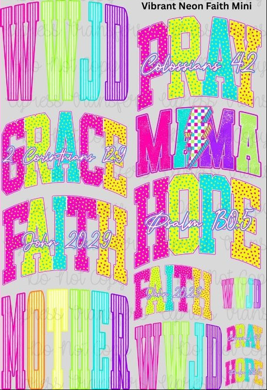 Vibrant Neon Faith Mini