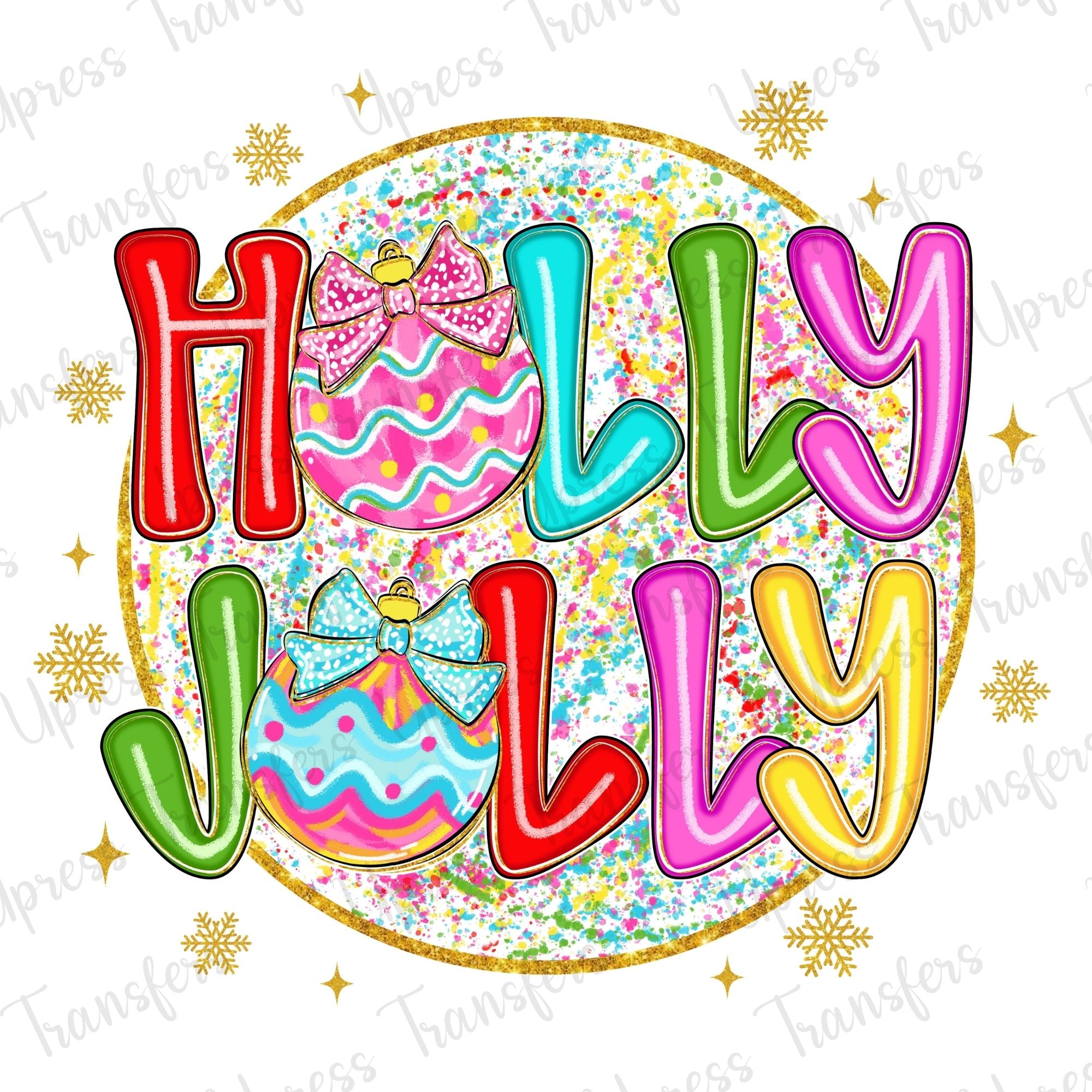 Vibrant Neon Holly Jolly Circle