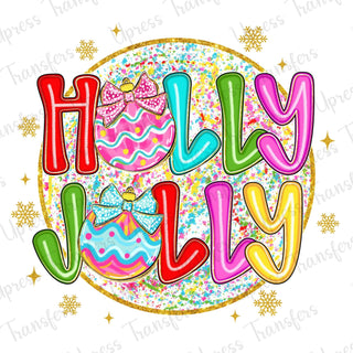 Vibrant Neon Holly Jolly Circle