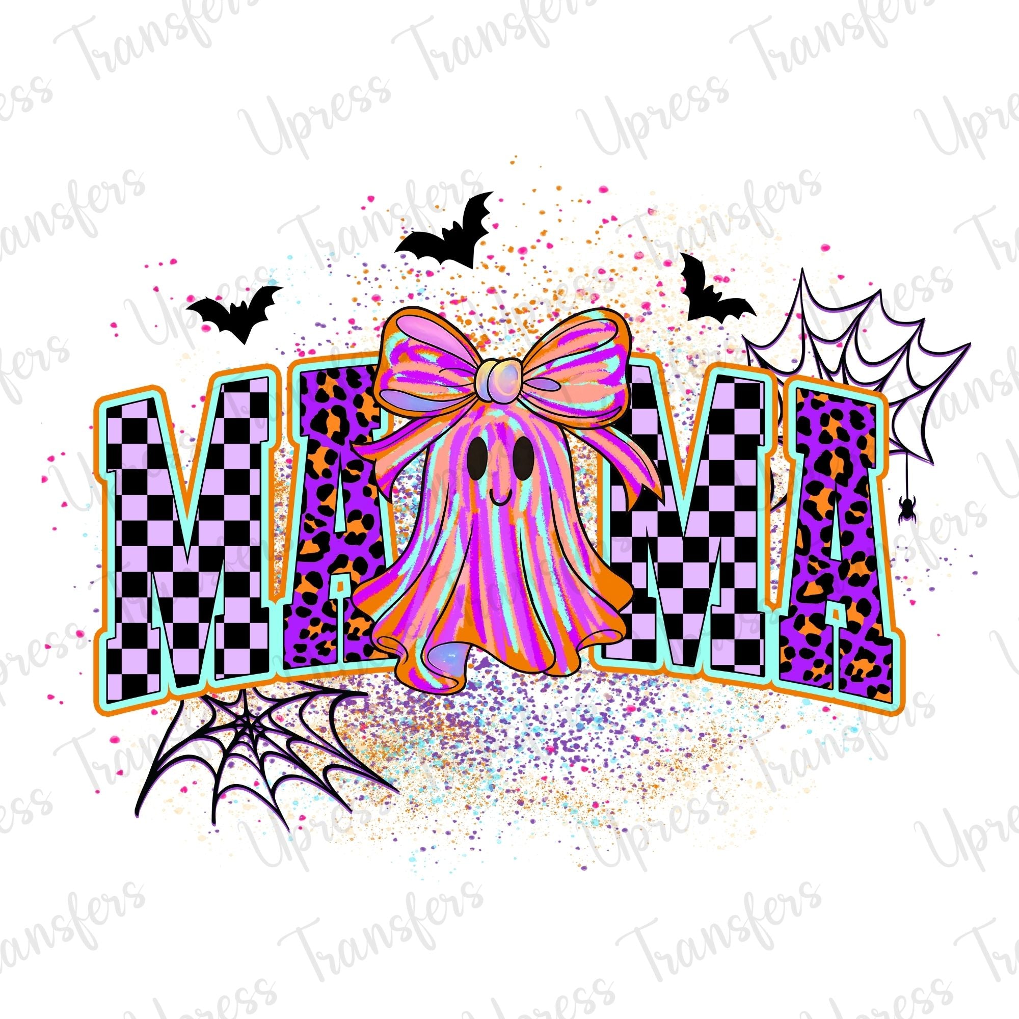 Vibrant Neon Purple Ghost Mama