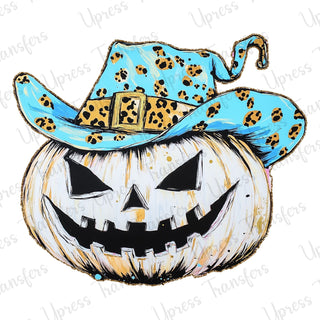 Vibrant Patterned Trendy Pumpkin Witch Hat