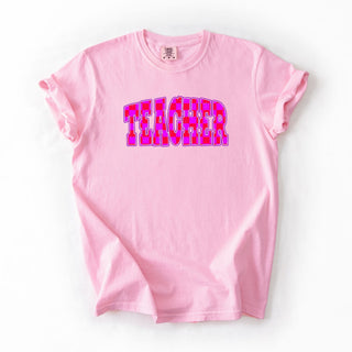 Vibrant Pink Checkered Teacher