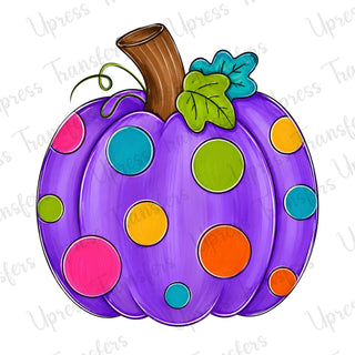 Vibrant Polka Dotted Pumpkin